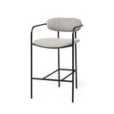 Parker Gray Fabric Seat Black Metal Counter Stool - Default Title