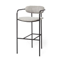 Parker Gray Fabric Seat Black Metal Bar Stool - Default Title