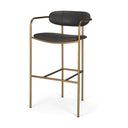 Parker Brown Faux Leather Seat Gold Metal Bar Stool - Default Title