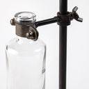 Jarvis Set of Five Dark Brown Metal and Glass Chemistry Inspired Bottles - Default Title