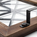 Ellingson 28L x 13W Black Rectangular Metal Glass Wood Bottom Tray - Default Title