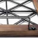 Ellingson 28L x 13W Black Rectangular Metal Glass Wood Bottom Tray - Default Title