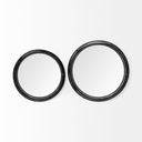 Piers Set of 2 Black Metal Mirrored Round Trays - Default Title
