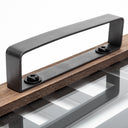 Fantuz 32L x 16W Gray Metal Wood and Glass Serving Tray - Default Title