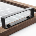 Fantuz 32L x 16W Gray Metal Wood and Glass Serving Tray - Default Title