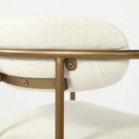 Parker I Cream Fabric Seat Gold Metal Frame Dining Chair - Default Title