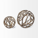 Sphaira Noir I Small 5L x 5W Gold Cast Aluminum Decorative Tree Branch Orb - Default Title