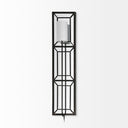 Noah 122x55 Black Metal wWhite Fabric Shade Rectangular Wall Sconce - Default Title