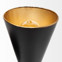 Eris II 73x126 Black Metal wGold Accent Double-Cone Wall Sconce - Default Title