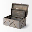 Niobe Set of 2 16L x 11W Gray Wooden Nesting Boxes - Default Title