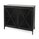 Poppy III 40L x 16W Black Metal With Glass Door Accent Cabinet - Default Title