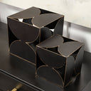 Darren Large 8L x 8W Black Metal Decorative Cube - Default Title