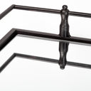 Christa 22L x 22W Black Metal Mirrored Base Square Tray - Default Title