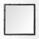 Christa 22L x 22W Black Metal Mirrored Base Square Tray - Default Title