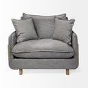 Roy II Castlerock Gray Upholstered and Brown Wood Frame Arm Chair - Default Title