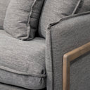 Roy II Castlerock Gray Upholstered and Brown Wood Frame Arm Chair - Default Title