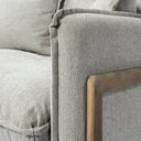 Roy II Frost Gray Upholstered and Brown Wood Frame Arm Chair - Default Title