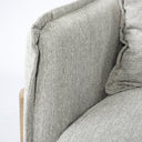 Roy II Frost Gray Upholstered and Brown Wood Frame Arm Chair - Default Title