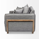 Roy II Castlerock Gray Upholstered and Brown Wood Frame Arm Chair - Default Title