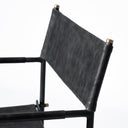 Direttore Black Iron Frame Black Leather Dining Chair - Default Title