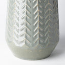Gemma III Metal Glossy GreenGray Chevron Vase - Default Title