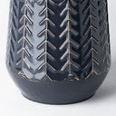 Gemma I Metal Glossy Dark Blue Chevron Vase - Default Title