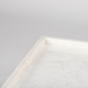 Nathan II 18 x 20 Square Top White Marble and Black Metal EndSide Table - Default Title