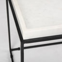 Nathan II 18 x 20 Square Top White Marble and Black Metal EndSide Table - Default Title