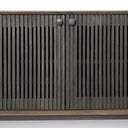 Grace I Two-Toned Brown Solid Wood TV Stand Media Console with Slated Doors TV up to 82 - Default Title
