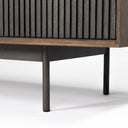 Grace I Two-Toned Brown Solid Wood TV Stand Media Console with Slated Doors TV up to 82 - Default Title