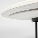 Tanner II 48 Round White Marble Top Black Metal Base Dining Table - Default Title