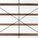 Trey IV 80L x 16W x 875H Medium Brown Wood and Iron Five Tray Shelf Shelving Unit - Default Title