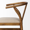 Trixie Cream Upholstered Seat Brown Wood Frame Counter Stool - Default Title