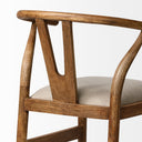 Trixie Cream Upholstered Seat Brown Wood Frame Counter Stool - Default Title