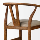 Trixie Cream Upholstered Seat Brown Wood Frame Bar Stool - Default Title