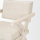 Topanga I Cream Fabric Wrap Blonde Wooden Frame Dining Chair - Default Title
