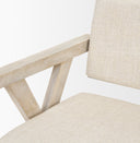 Topanga I Cream Fabric Wrap Blonde Wooden Frame Dining Chair - Default Title