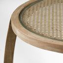 Hubbard I 22L x 22W Light Brown Wood Round Top WGlass Accent Table - Default Title