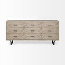 Giselle II Brown Fir Veneer WBlack Metal Leg 9 Drawer Sideboard - Default Title