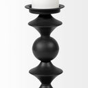 Candelero I Small Black Metal Grooved Table Candle Holder - Default Title