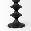 Candelero I Small Black Metal Grooved Table Candle Holder - Default Title