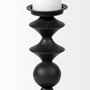 Candelero II Large Black Metal Grooved Table Candle Holder - Default Title
