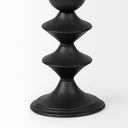 Candelero II Large Black Metal Grooved Table Candle Holder - Default Title