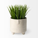 Jacob I Short White Ceramic Smiling Face Vase - Default Title