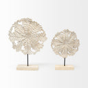 Kamara II Large 16L x 4W White Washed Wood WAntiqued Silver Botanical Decorative Object - Default Title