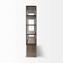 Braxton I Light Brown Wood and Iron Three Shelf Shelving Unit 815L x 185W x 90 - Default Title