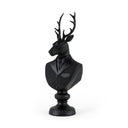 Mozart 82L x 60W x 225H Black Painted Resin Deer Bust - Default Title