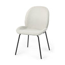 Inala White Fabric Seat Black Metal Frame Dining Chair - Default Title
