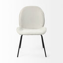 Inala White Fabric Seat Black Metal Frame Dining Chair - Default Title