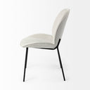 Inala White Fabric Seat Black Metal Frame Dining Chair - Default Title